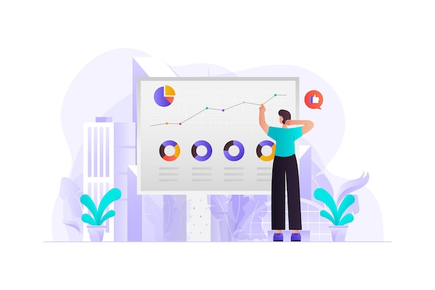 Seo analytics flat illustration