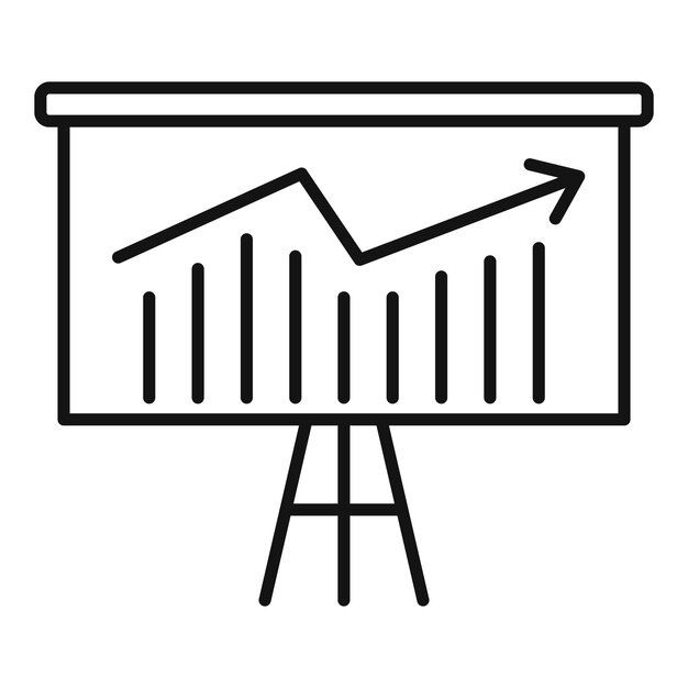 Значок графика SEO-баннера Контур векторной иконки SEO-баннера для веб-дизайна, выделенный на белом фоне