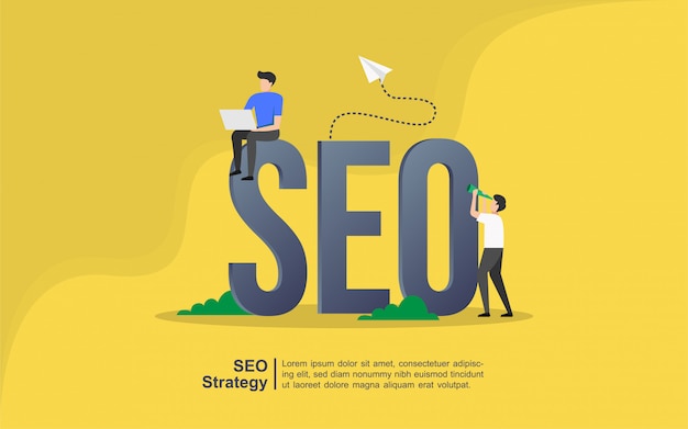 Vector seo concept with people character