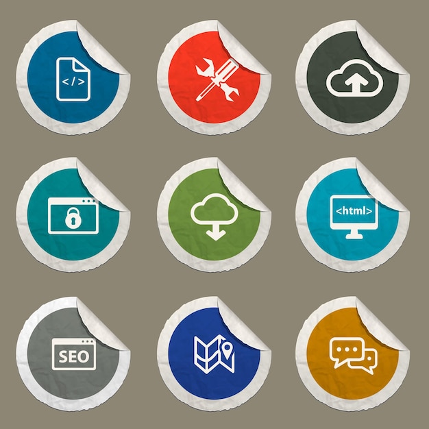 Seo and development icons set for web sites and user interface