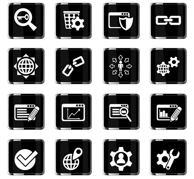 Seo and development web icons for user interface design