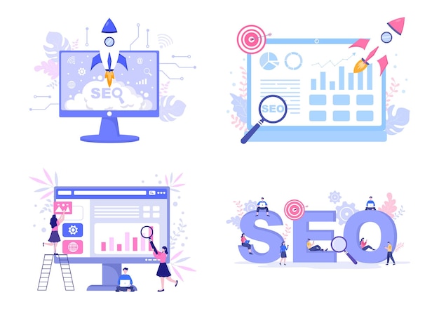 Vector seo engine optimization   illustration