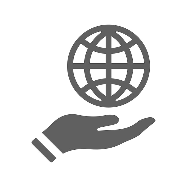 グローバル SEO アイコン 灰色のベクトルグラフィック