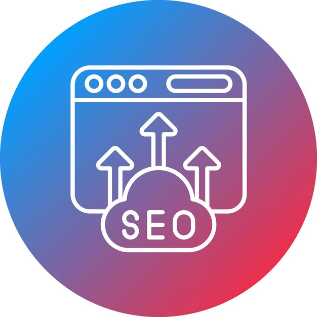 SEOアイコンベクトル画像はインターネットマーケティングに使用できます