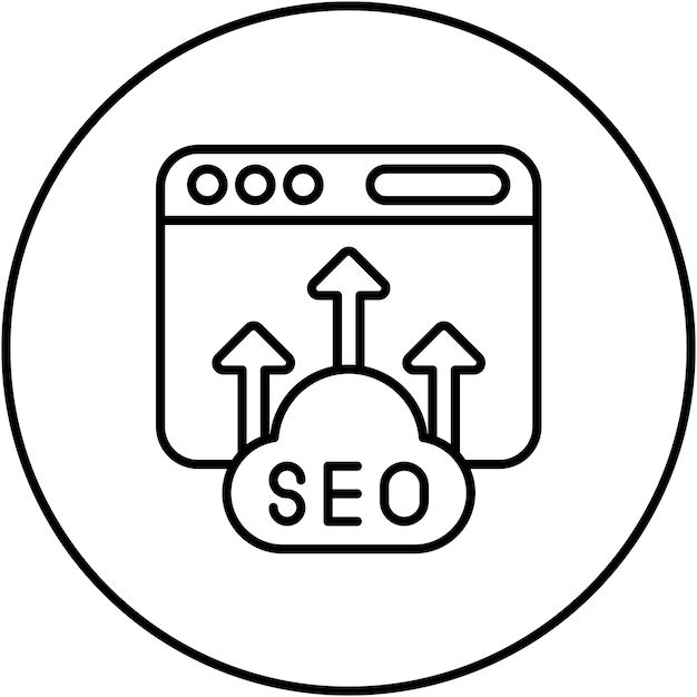 SEOアイコンベクトル画像はインターネットマーケティングに使用できます
