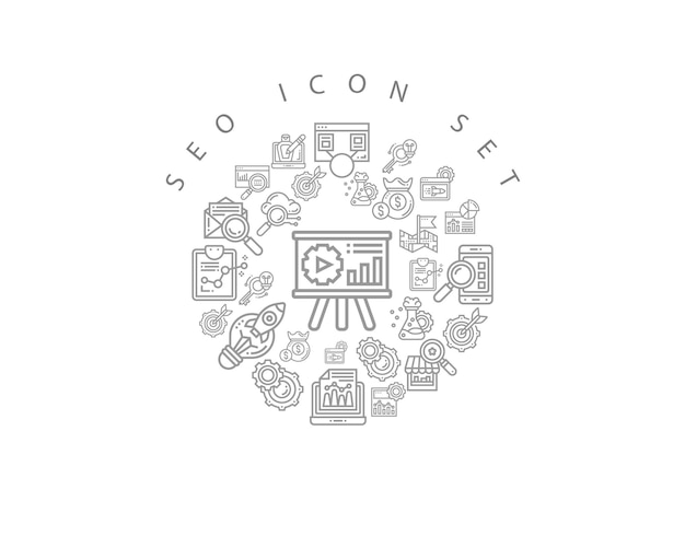 Vector seo icons set design