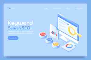 Vector seo keyword search landing page