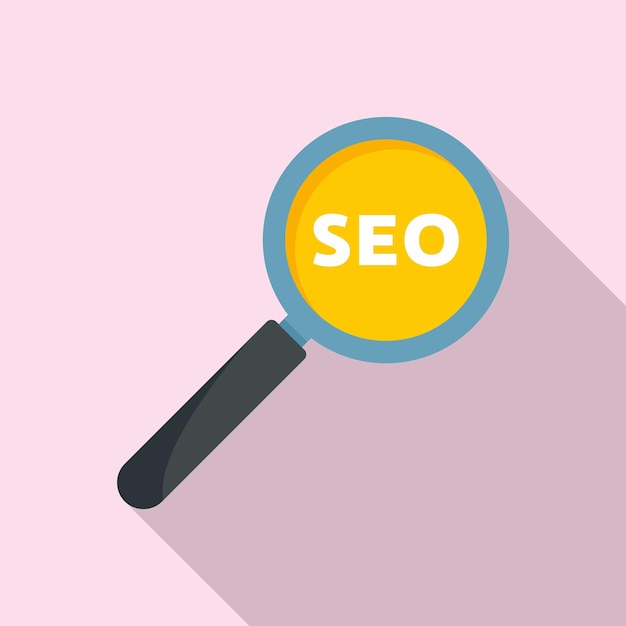 Значок SEO-лупы Плоская иллюстрация векторной иконки SEO-лупы для веб-дизайна