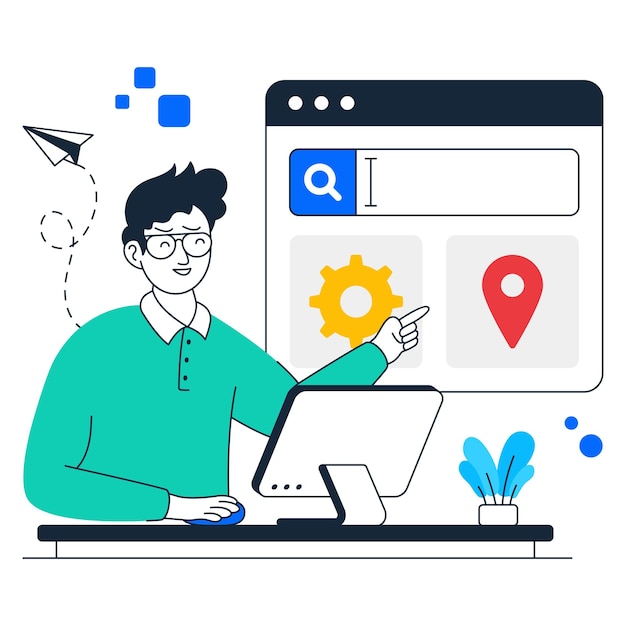 SEO-optimalisatie abstract vector stijl ontwerp voorraad illustraties
