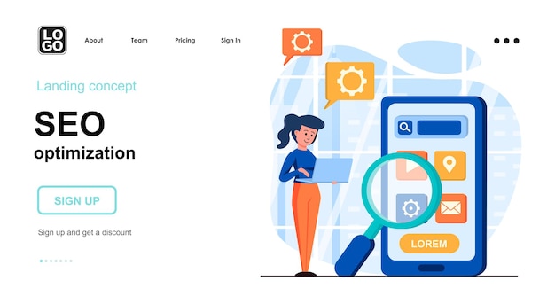 Seo optimization landing page template