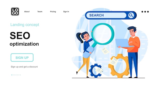 Seo optimization landing page template