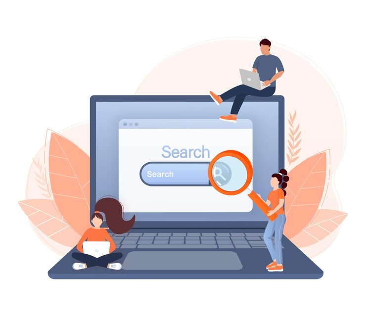 Vector seo optimization web analytics and seo marketing social media concept business people analytics