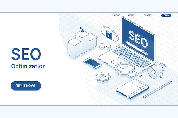 Вектор Шаблон оптимизации seo-оптимизации