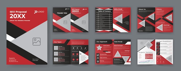 Vector seo ranking proposal brochure template