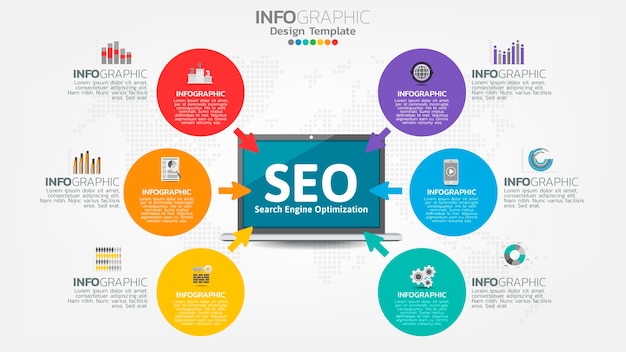 SEO поисковая оптимизация баннер веб-значок для бизнеса и маркетинга