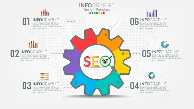 ビジネスとマーケティングのためのseo検索エンジン最適化バナーウェブアイコン