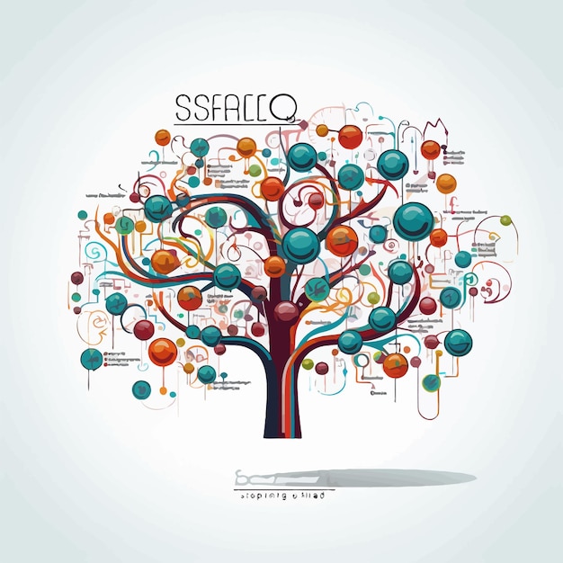 SEO search_engine_optimization_mind_map_vector