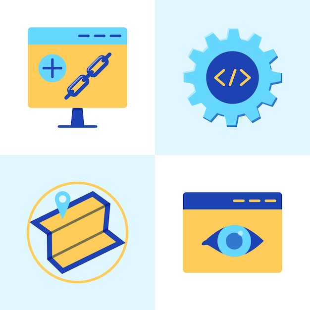 SEO services icon set