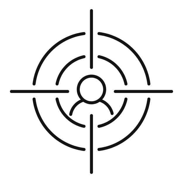 Вектор Иконка seo-цели контур иконки вектора seo-цели для веб-дизайна изолирован на белом фоне