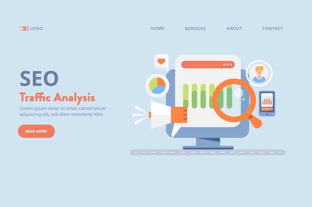 SEO verkeersanalyse vector