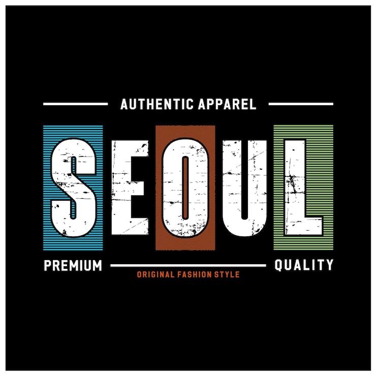 Vector 서울 패션 스타일 빈티지 디자인 tshirt 재고 벡터 일러스트 레이 션
