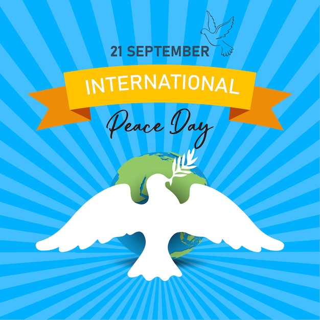 Vector sep 21 , international peace day. illustration concept present peace world.