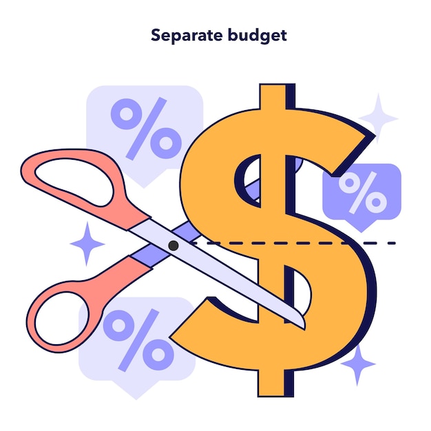 Vector separate family budget household earnings and expenses accounting