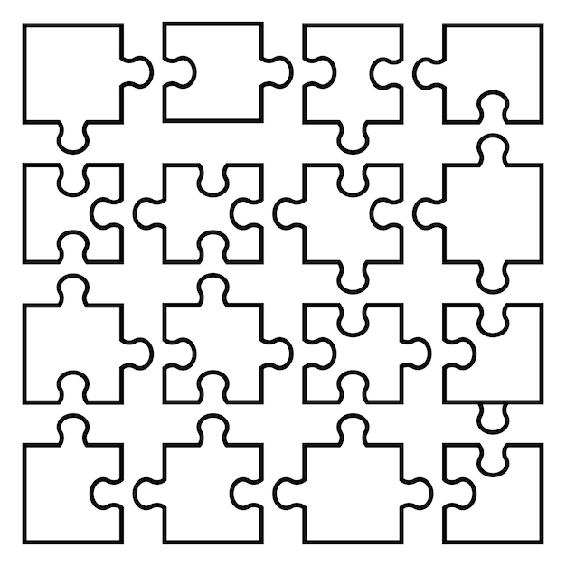 Vector separate parts of puzzle