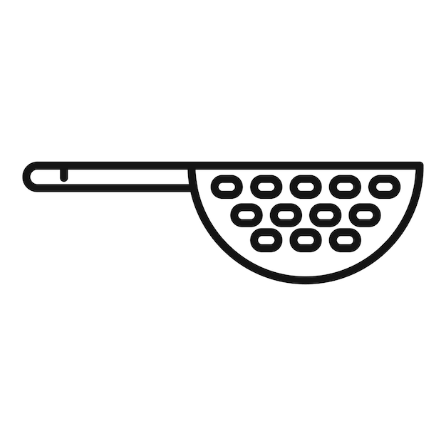 Vector separation drain tool icon outline vector colander sieve bowl