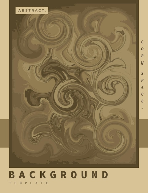 Sepia abstracte swirl verf achtergrond sjabloon kopie ruimte voor poster banner of tijdschriftdekking