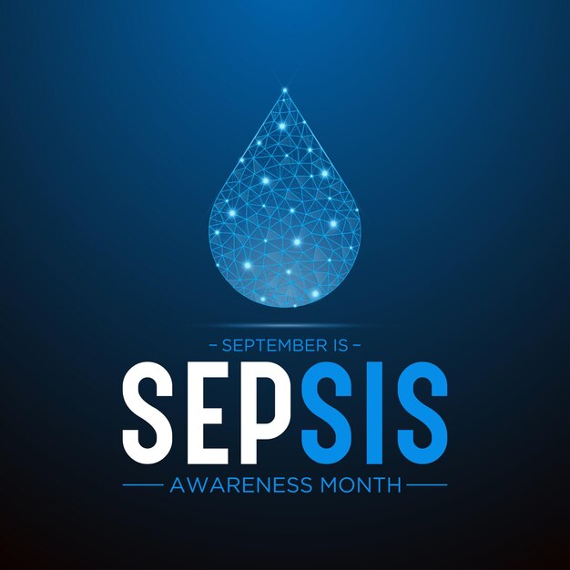 Sepsis awareness month is observed every year in september Low poly style design