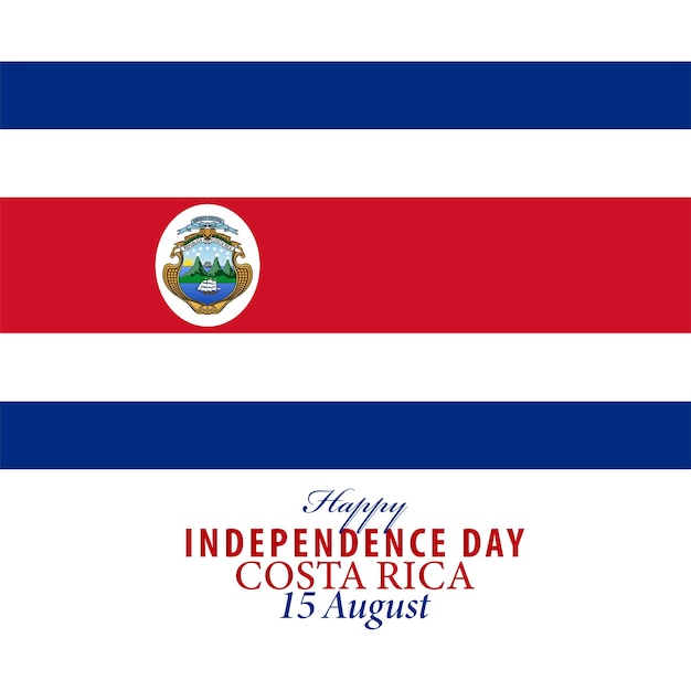 9월 15일, 코스타리카, 해피 인디펜던스 데이. 코스타리카 벡터 illust의 해피 독립 기념일
