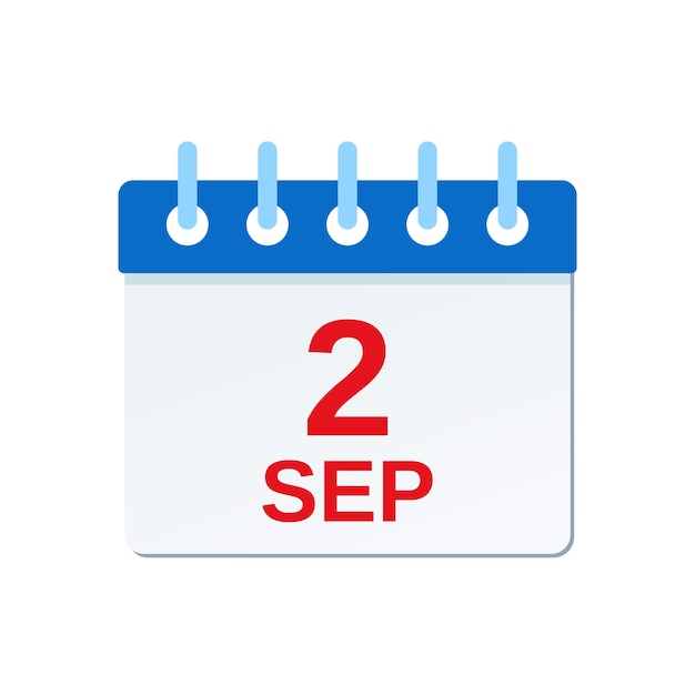 september 2 calendar icon labor day vector illustration