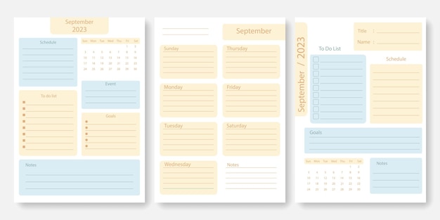 September 2023 Monthly planner template