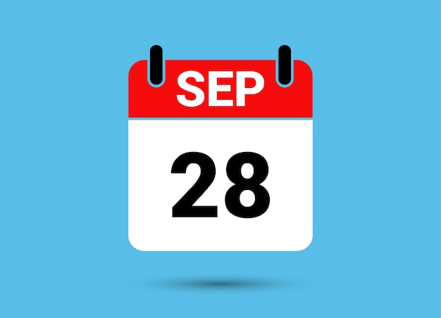 Premium Vector September 28 calendar date flat icon day 28 vector Premium Vector September 28 calendar date flat icon day 28 vector