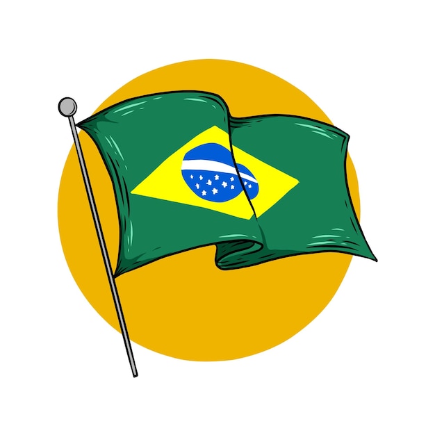 9月7日 - ブラジルの独立記念日ブラジルの国旗が塗装されたベクトル
