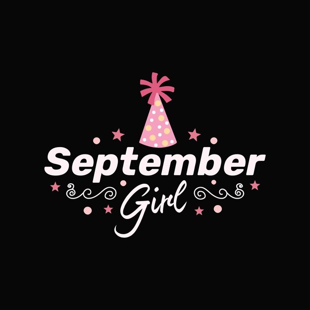 Vector september girl lettering