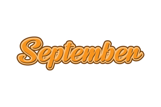 september hand drawn lettering handwritten text vector illustration