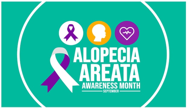 September is alopecia areata awareness maand achtergrond sjabloon Vakantie concept achtergrond