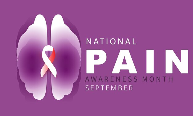 September is Pain awareness month background banner card poster template Vector illustration