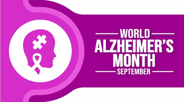 September is Wereld Alzheimer Maand achtergrond sjabloon Holiday concept achtergrond banner