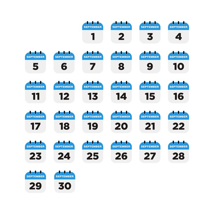 Vector september set calendar icon vector template