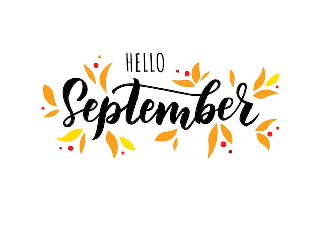 september text. lettering typography. concept for advertising