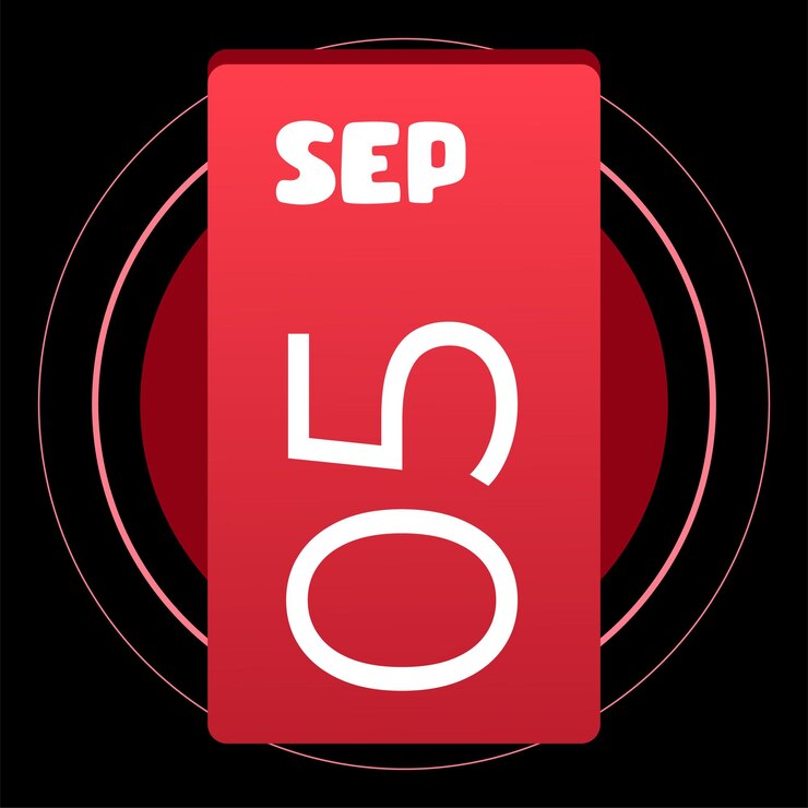 Vector september ticket calendar illustration