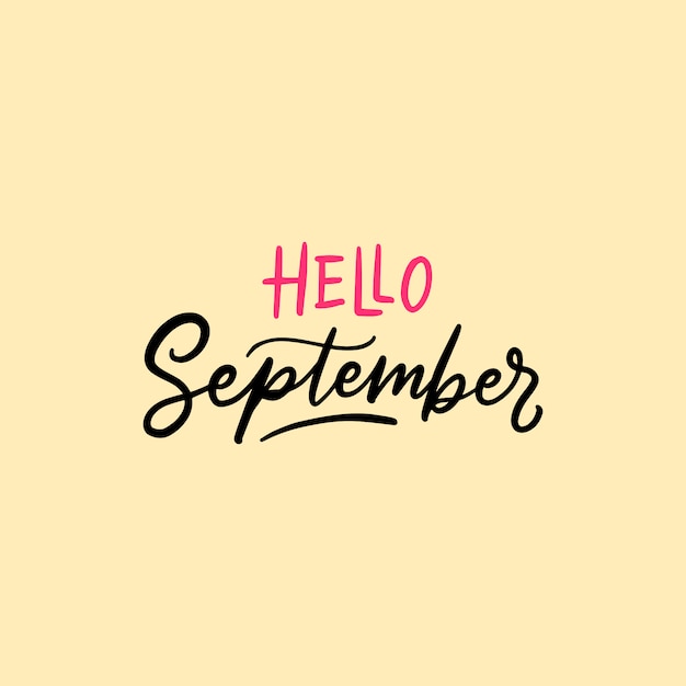 Сентябрь Типография и письма Цитаты Hello September