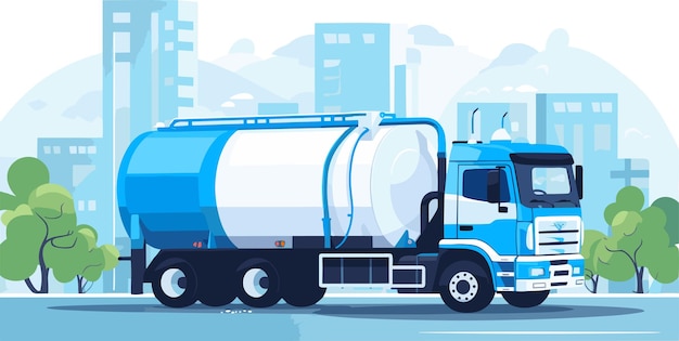 Septic vacuum truck vector llustration