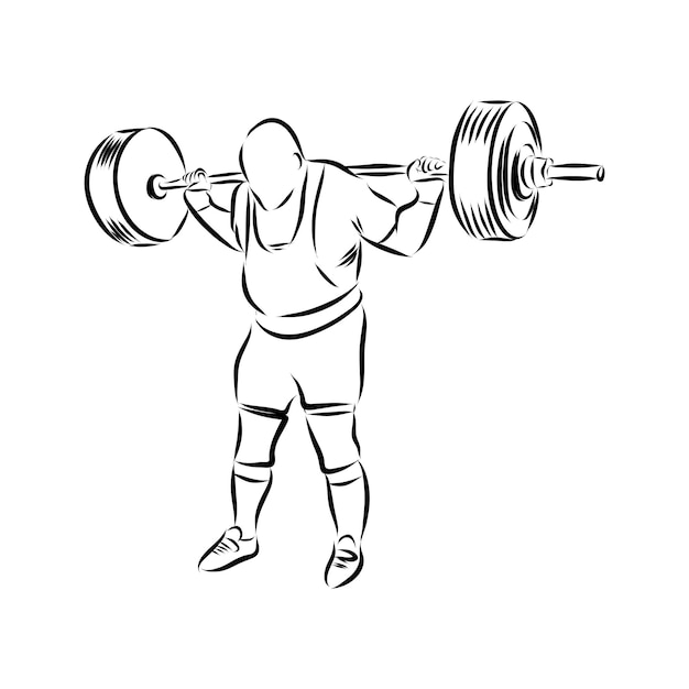 Vector sequence of a weightlifter doing a deadlift exercise. hand drawn vector illustration.