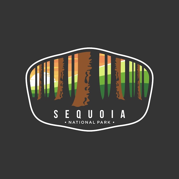 Sequoia National Park Embleem patch logo illustratie