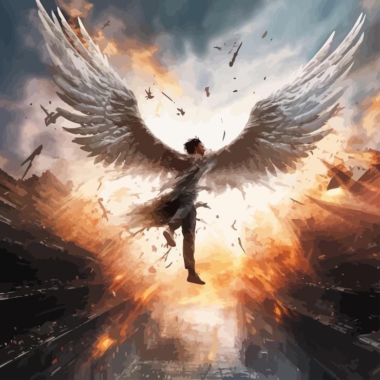 Vector seraphic wings