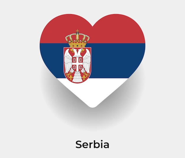 Serbia flag heart shape icon vector illustration